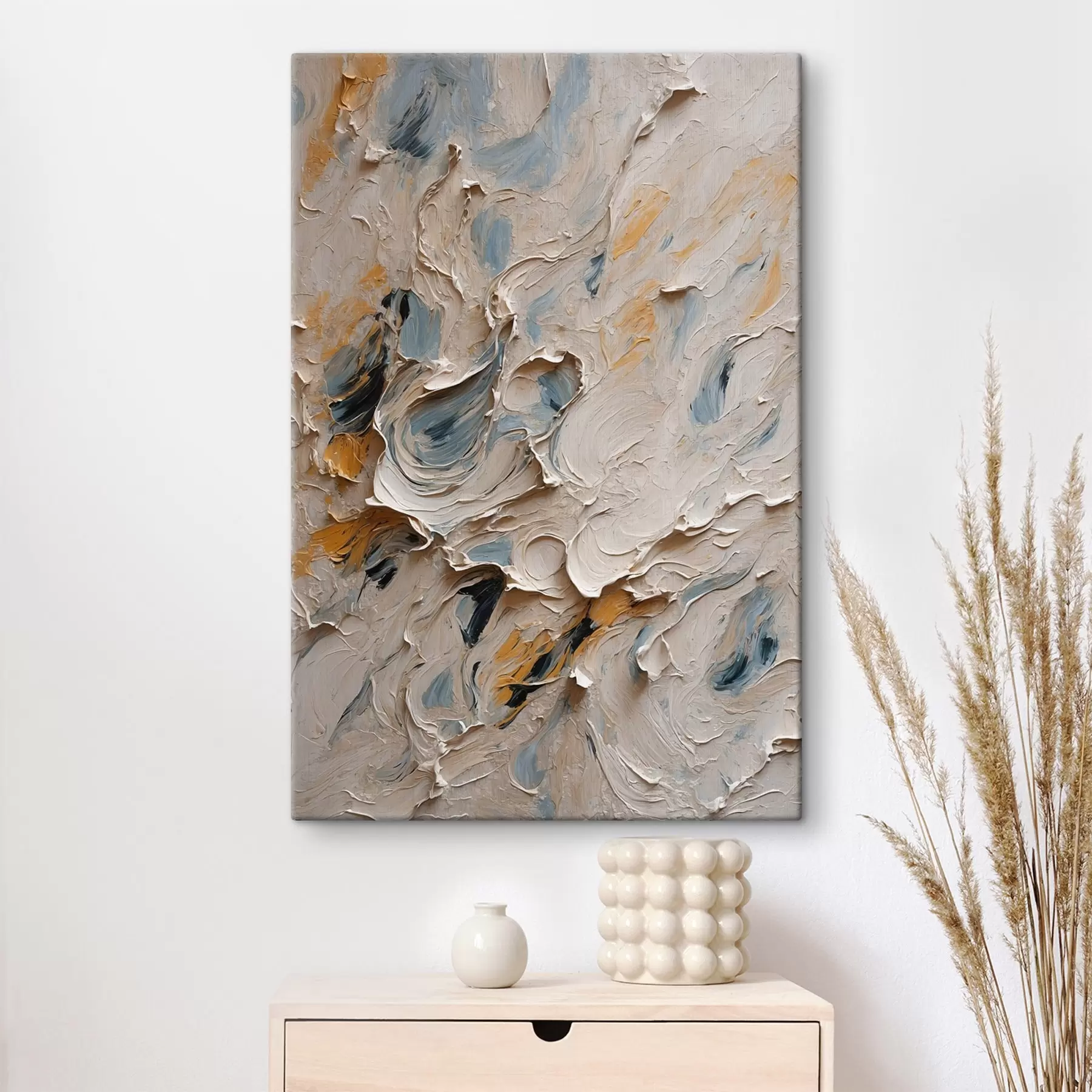 Fototapetes Abstraktā eļļas glezna baltā un zilā krāsā s44078