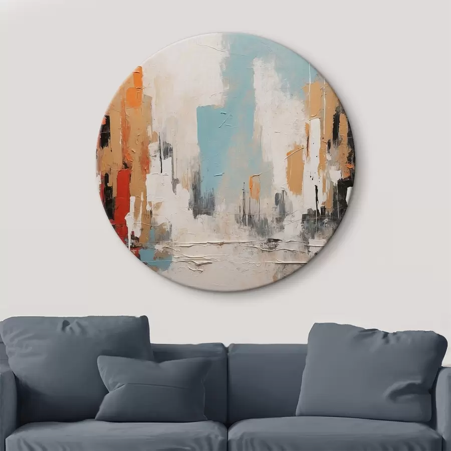 Glezna Abstraktā pilsēta eļļas gleznošanas stilā r44061