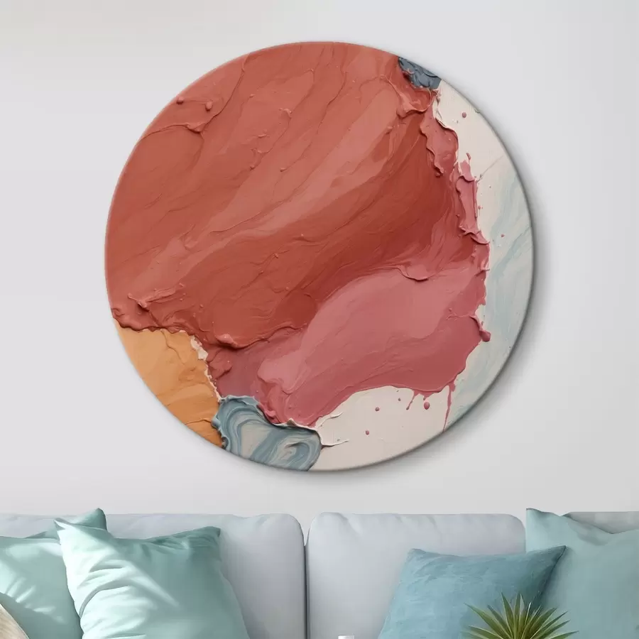 Glezna Abstraktā eļļas glezna ar sarkanām, dzeltenām un zilām krāsām r44068