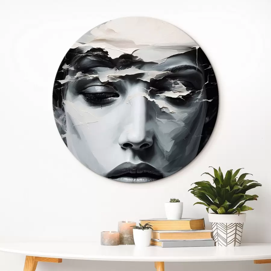 Glezna Abstraktā sievietes seja akrila glezniecības stilā r44070