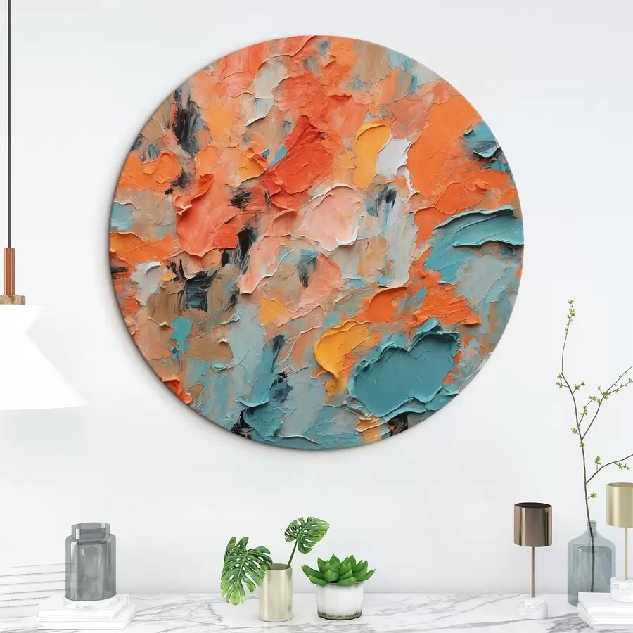 Glezna Abstraktā eļļas glezna ar dažādām krāsām r44072