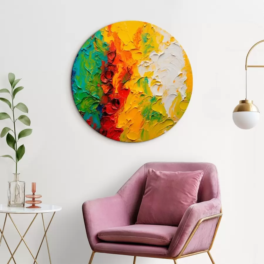 Glezna Abstraktā eļļas glezna ar varavīksnes krāsām r44073