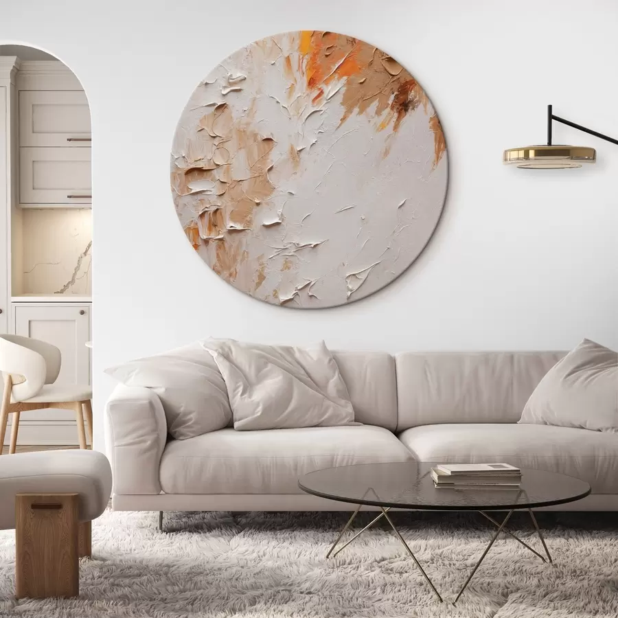 Glezna Abstraktā eļļas glezna ar baltām un brūnām krāsām r44076