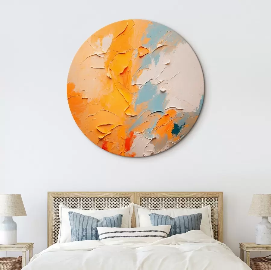 Glezna Abstraktā eļļas glezna ar dzeltenu un zilu krāsu r44077