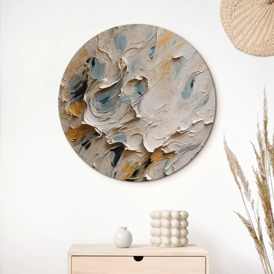 Glezna Abstraktā eļļas glezna baltā un zilā krāsā r44078