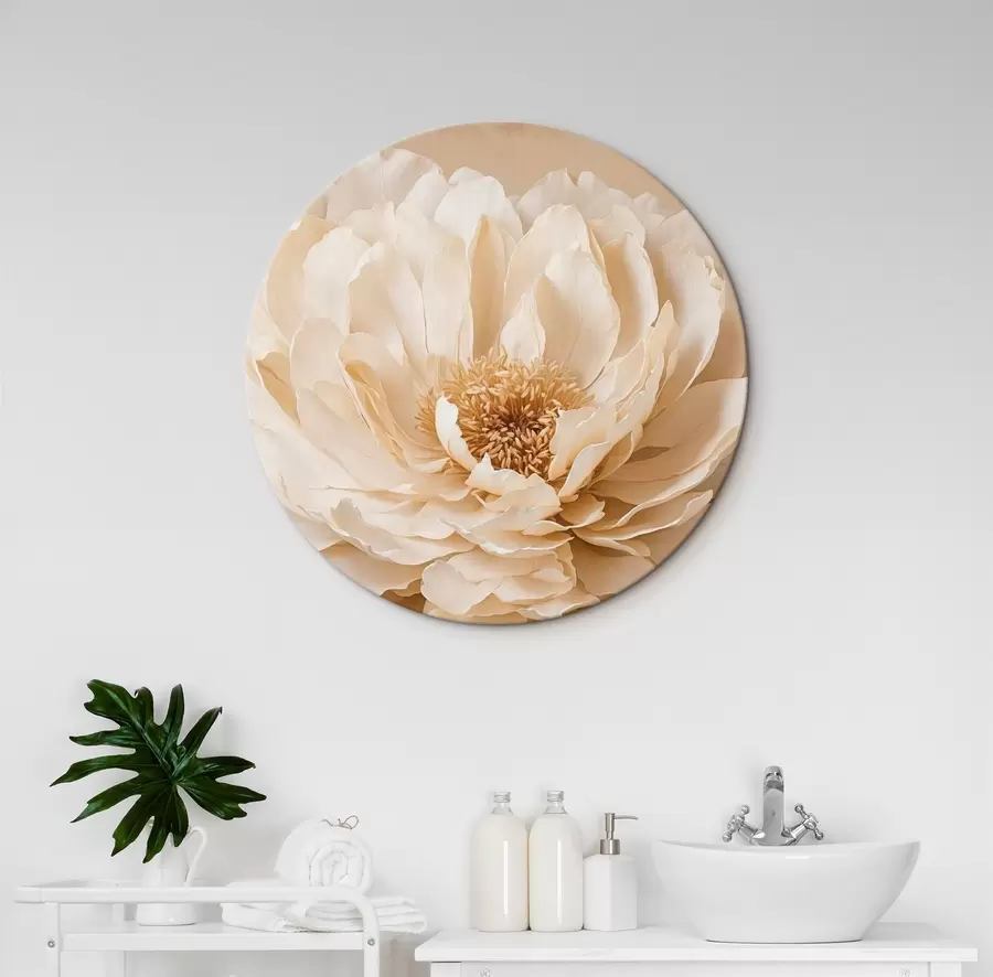 Glezna Balts zieds uz bēša fona r44094