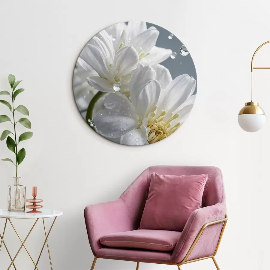 Glezna Balti ziedi ar rasu r44100