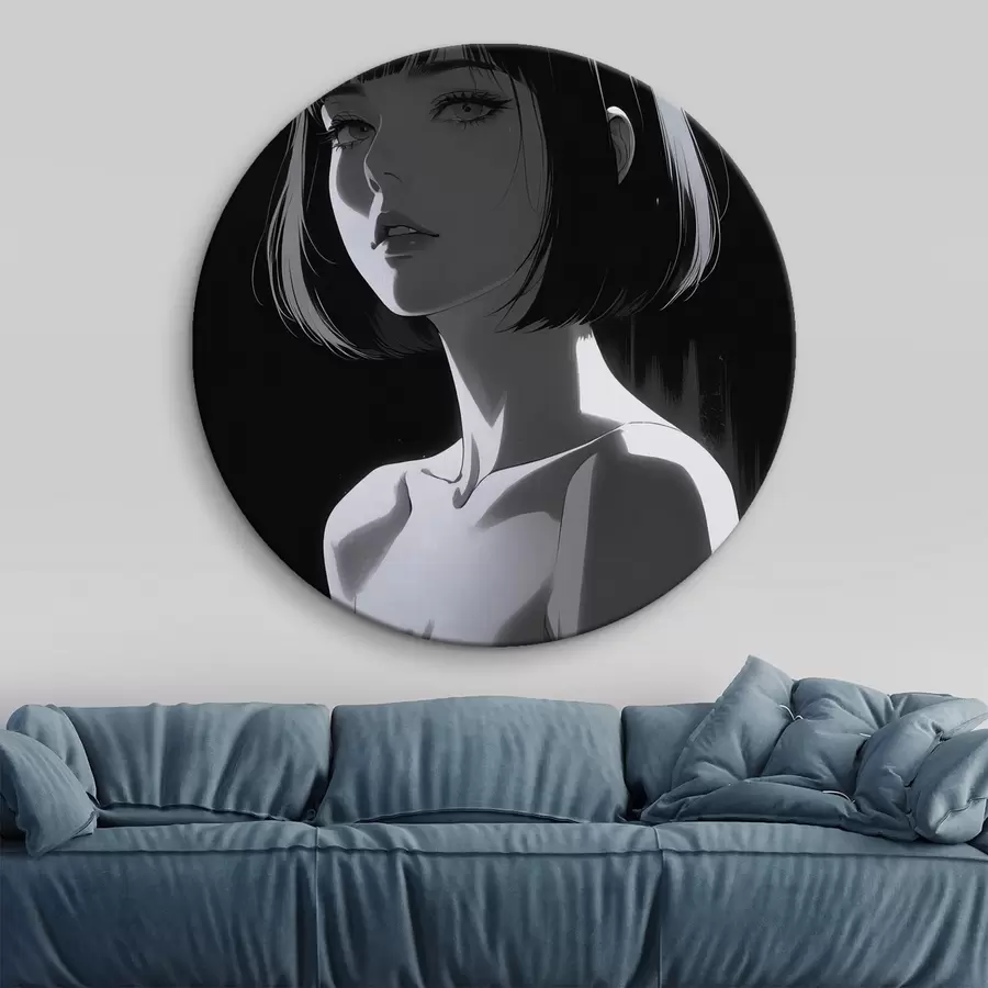 Glezna Plakāts ar meiteni uz melna fona r44103