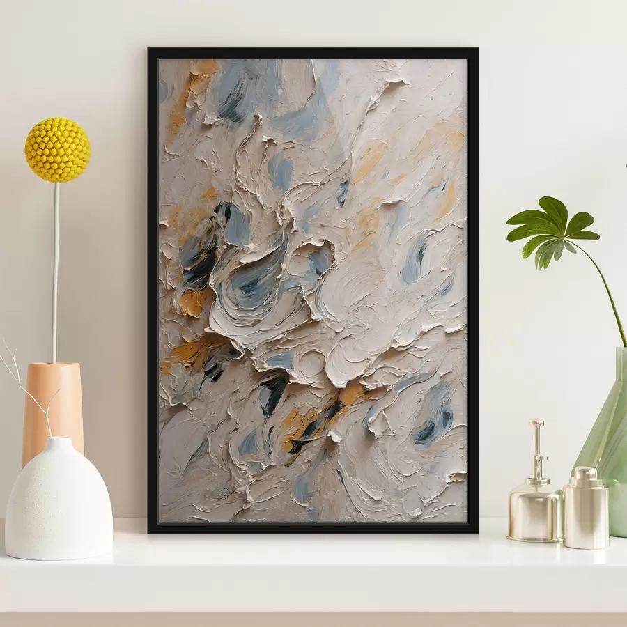 Fototapetes Abstraktā eļļas glezna baltā un zilā krāsā f44078