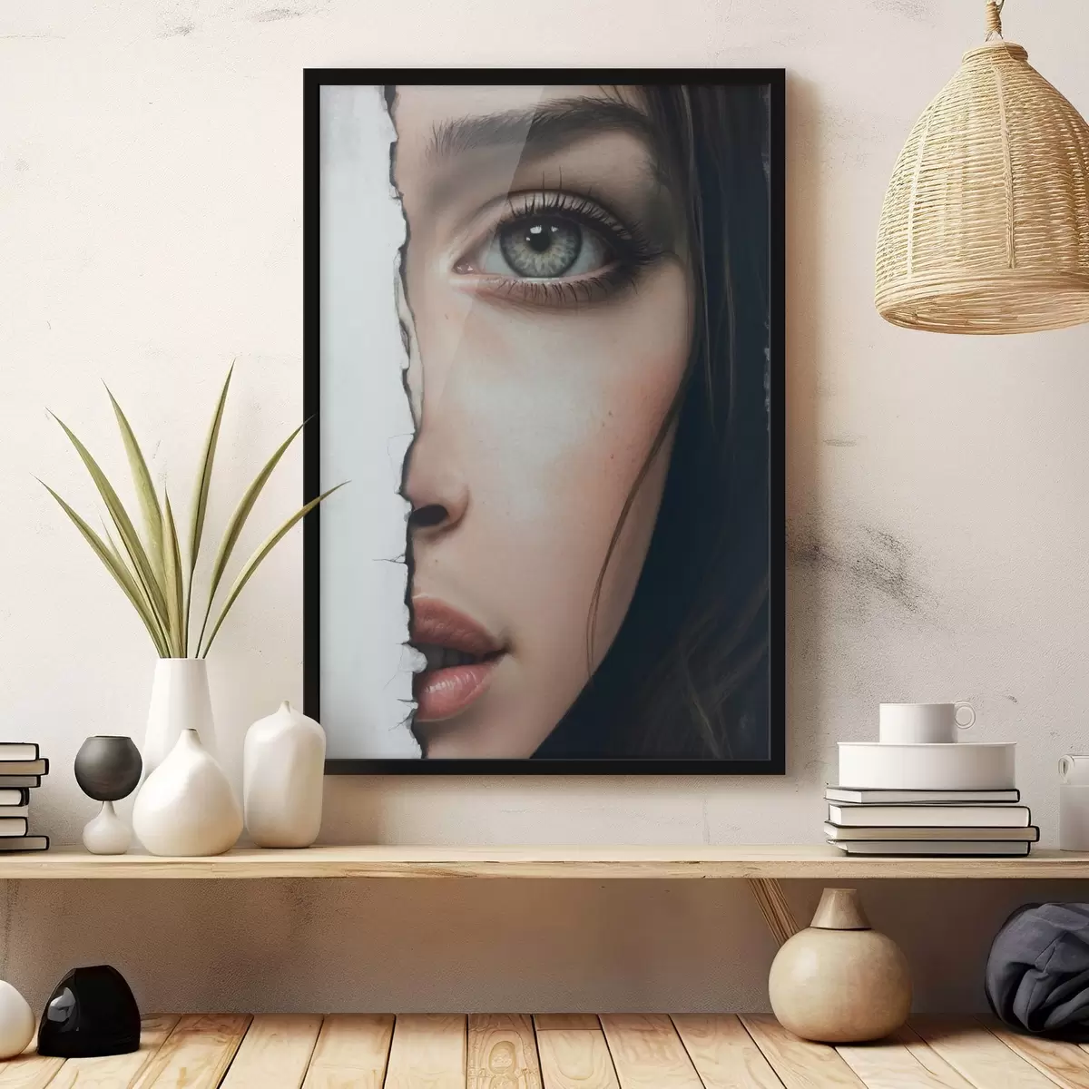 Plakāts Meitenes seja aiz baltas sienas f44083