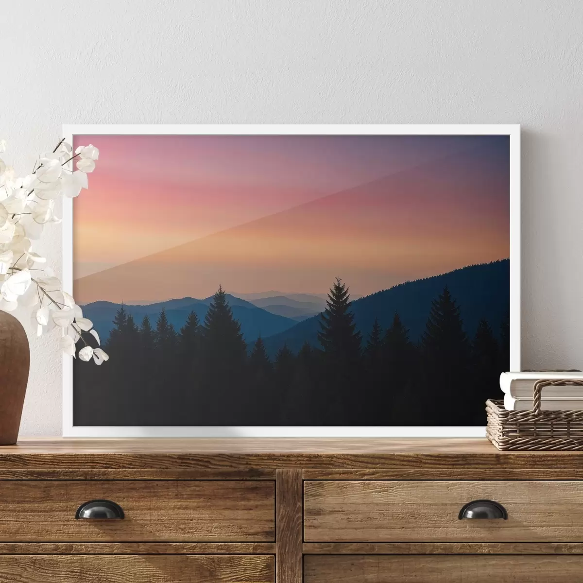 Plakāts Melnais mežs saulrieta laikā f44096