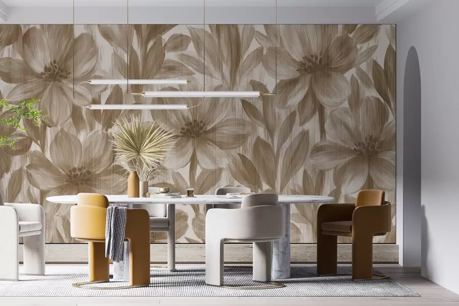 Fototapetes Stilīgi akvareļu ziedi w03821v1