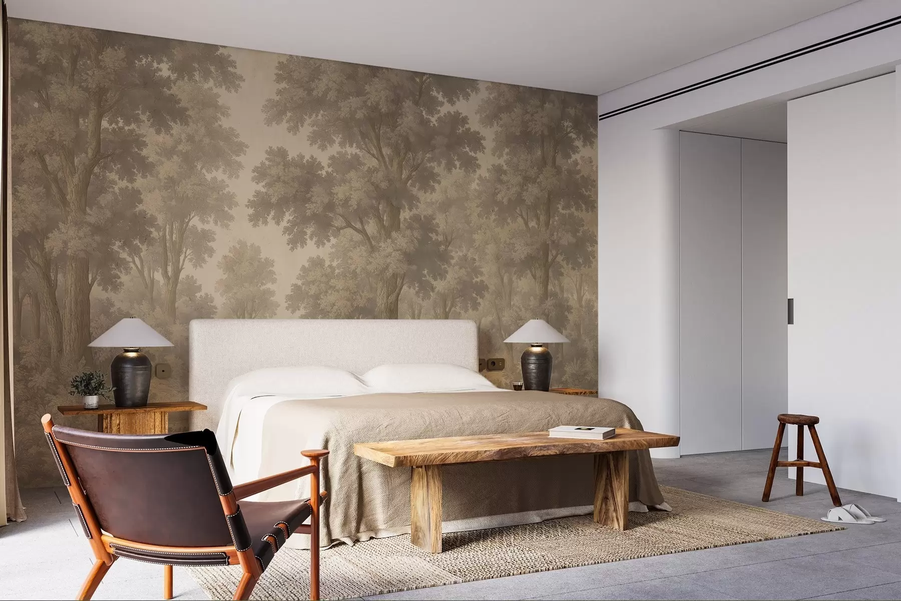 Fototapetes Mūsdienīgs meža attēls grunge stilā w03822v2