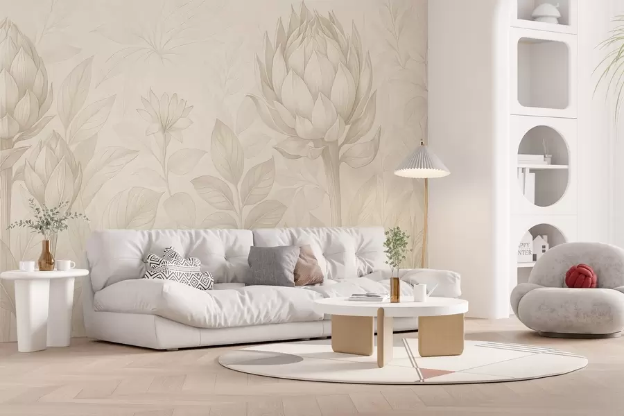 Fototapetes Delikāts dažādu augu pušķis w03825