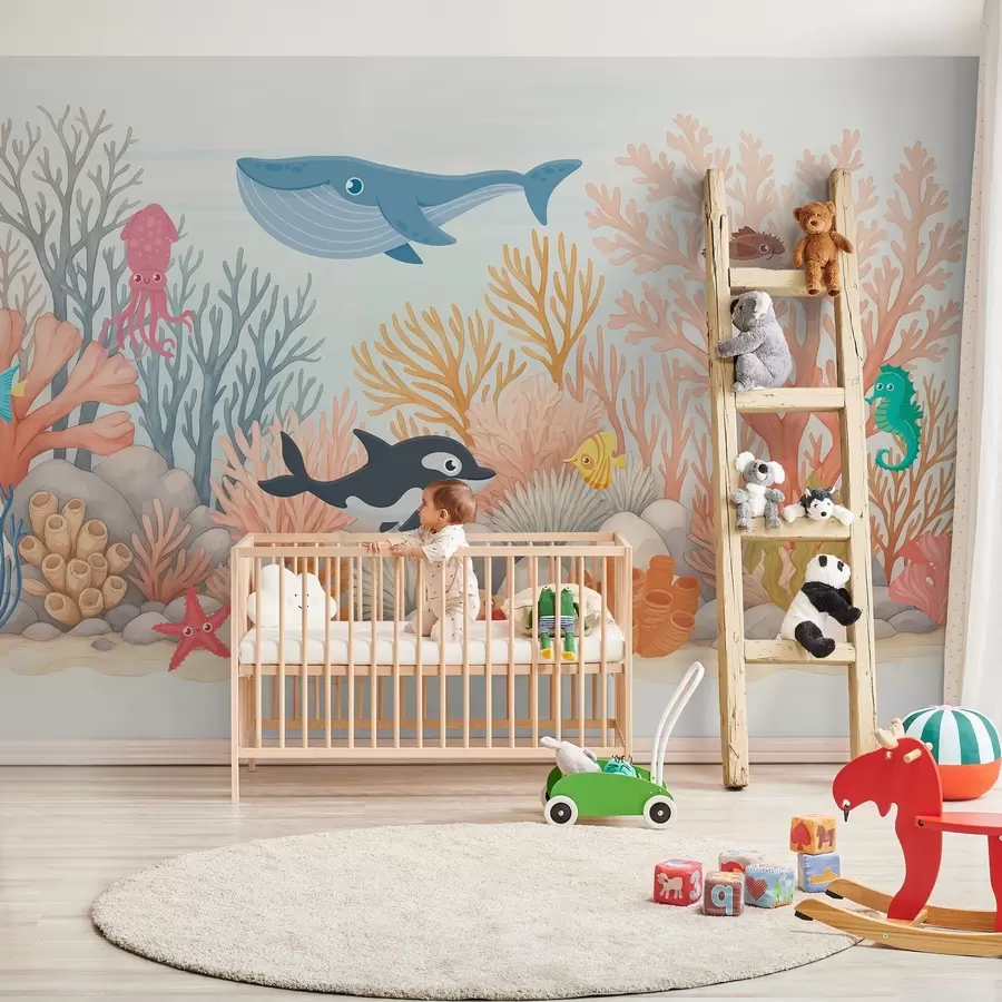 Fototapetes Akvareļu jūras iemītnieki w03828