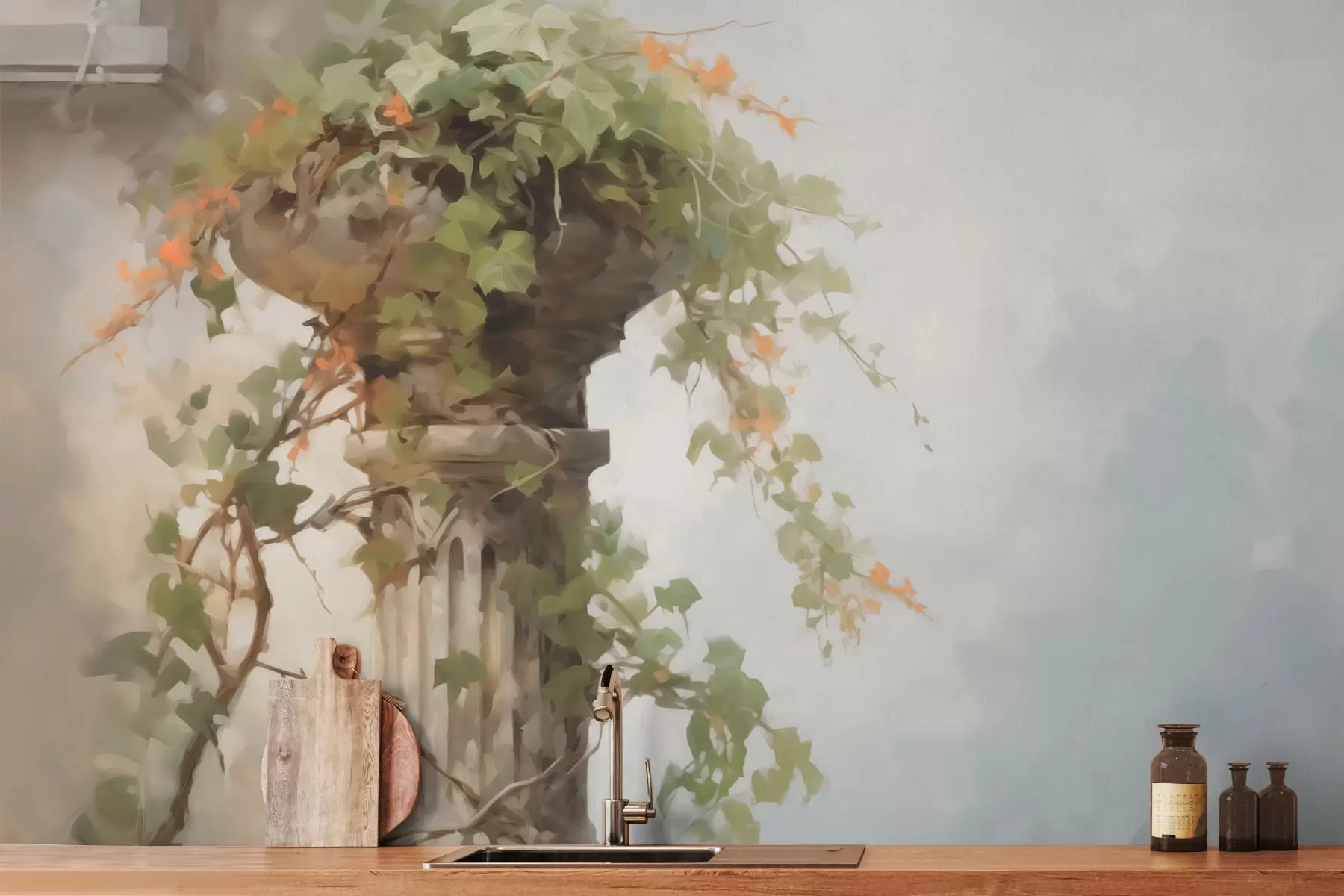 Fototapetes Kāpšanas augs uz kolonnas w03847