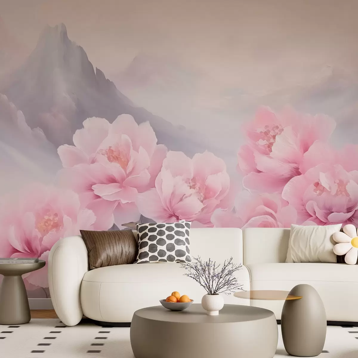 Fototapetes Rozes uz kalnu fona w03852