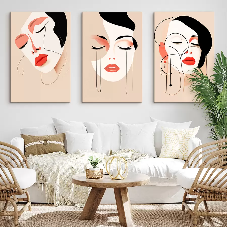 Glezna Harmonija, Trīs sejas, Spilgtas krāsas m00454