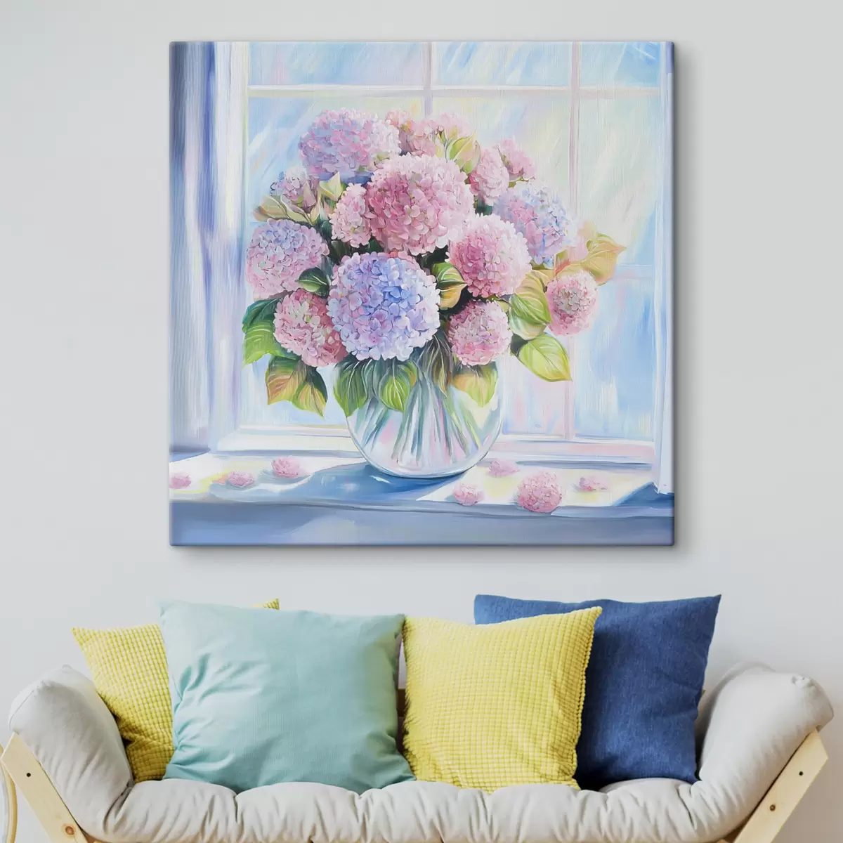 Glezna Puķu pušķis uz loga s44210