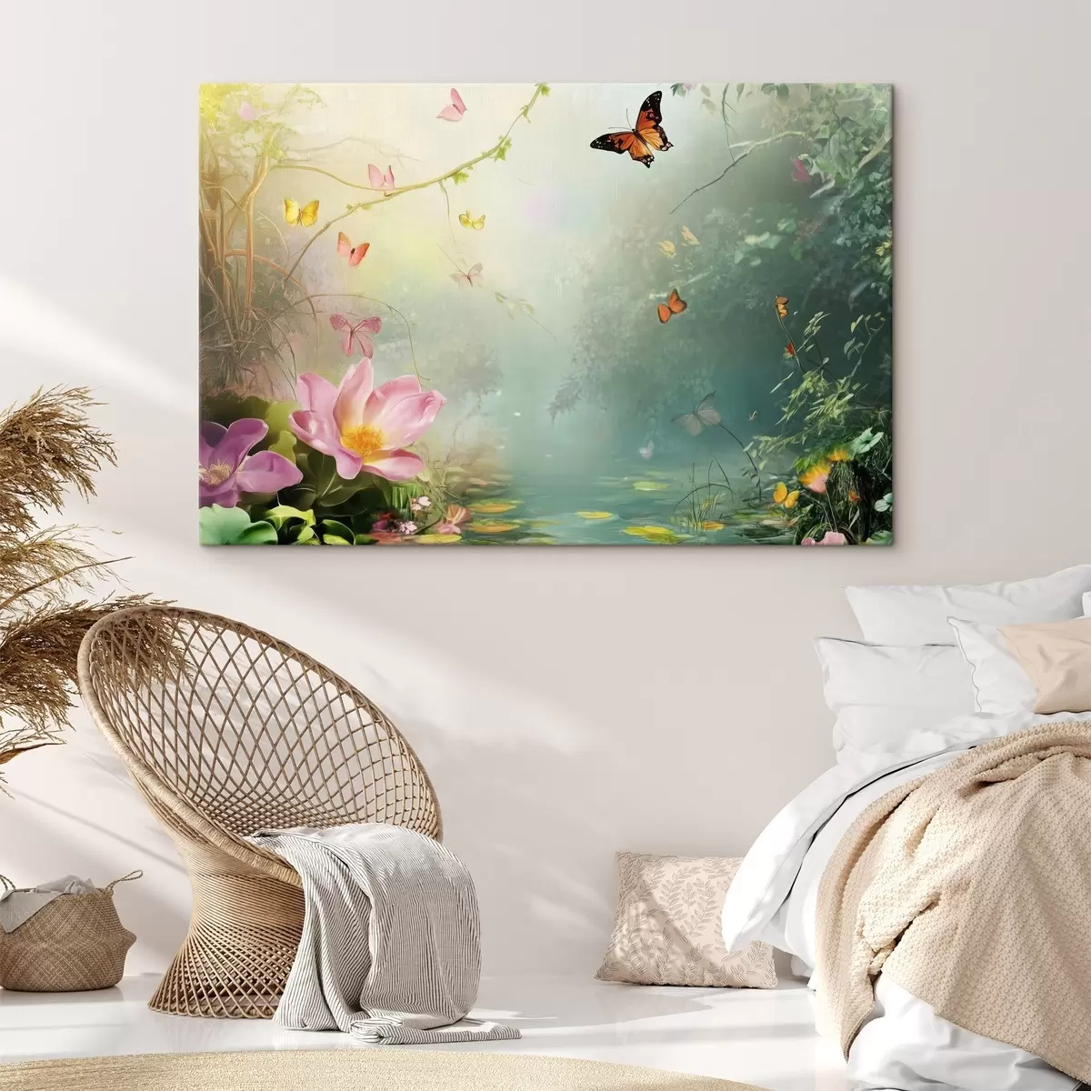 Glezna Ezers mežā zem kokiem s44216