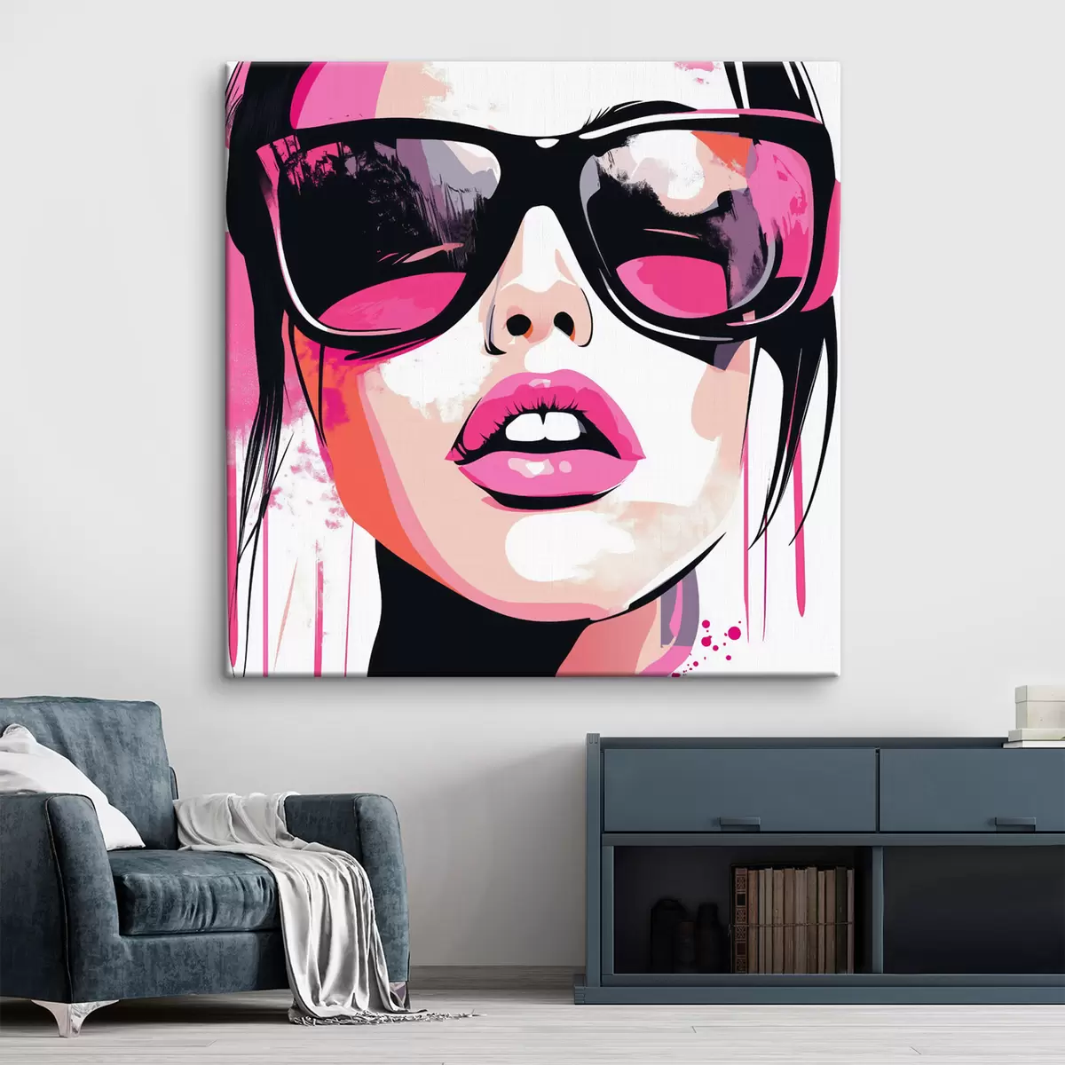 Glezna Meitenes portrets ar brillēm s44219