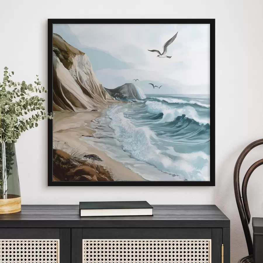 Fototapetes Smilšaina pludmale un putni f44222