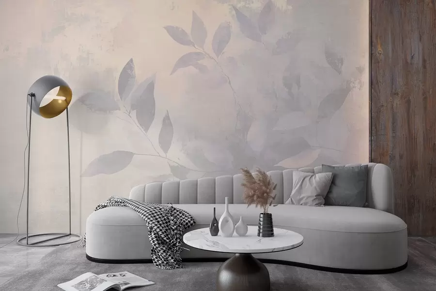 Fototapetes Skaisti koku zari, pieklusinātas smilškrāsas krāsas, abstrakcija  w03882