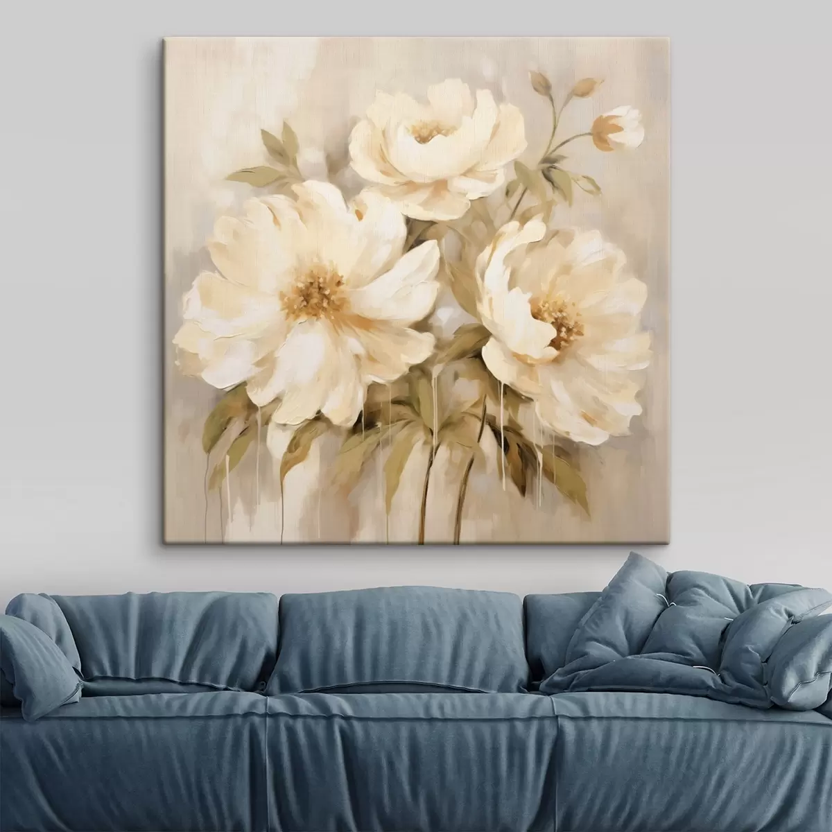 Glezna Ziedu kompozīcija ar baltām ziedlapiņām s44043