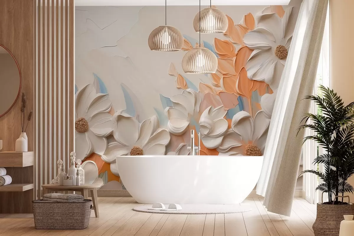 Fototapetes Ziedu imitācija glezniecība w03900