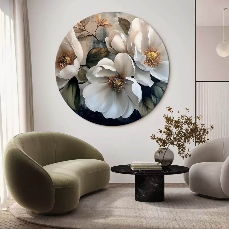 Glezna Lieli ziedi uz vintage fona r44260