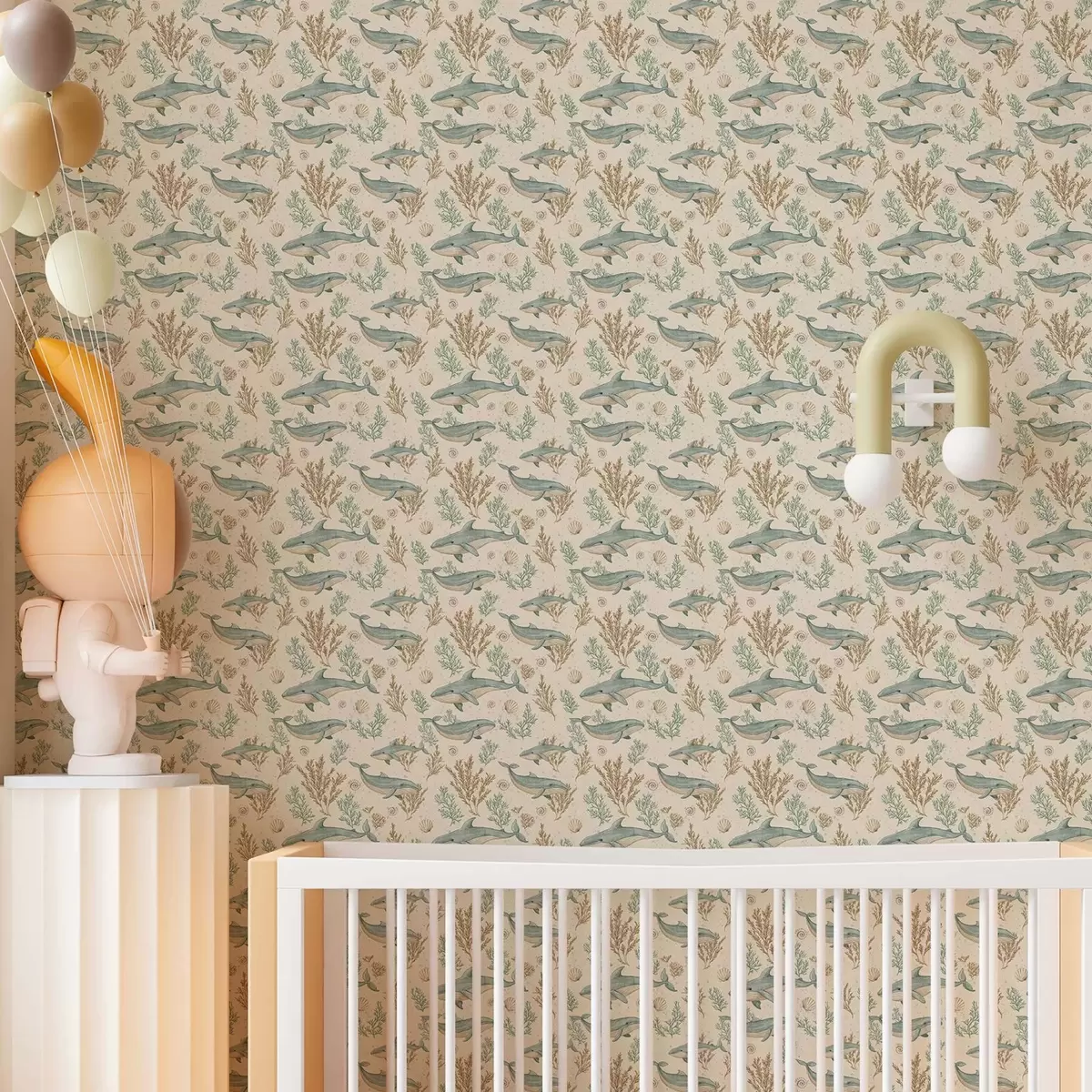 Tapetes Vaļi uz balta fona a00117