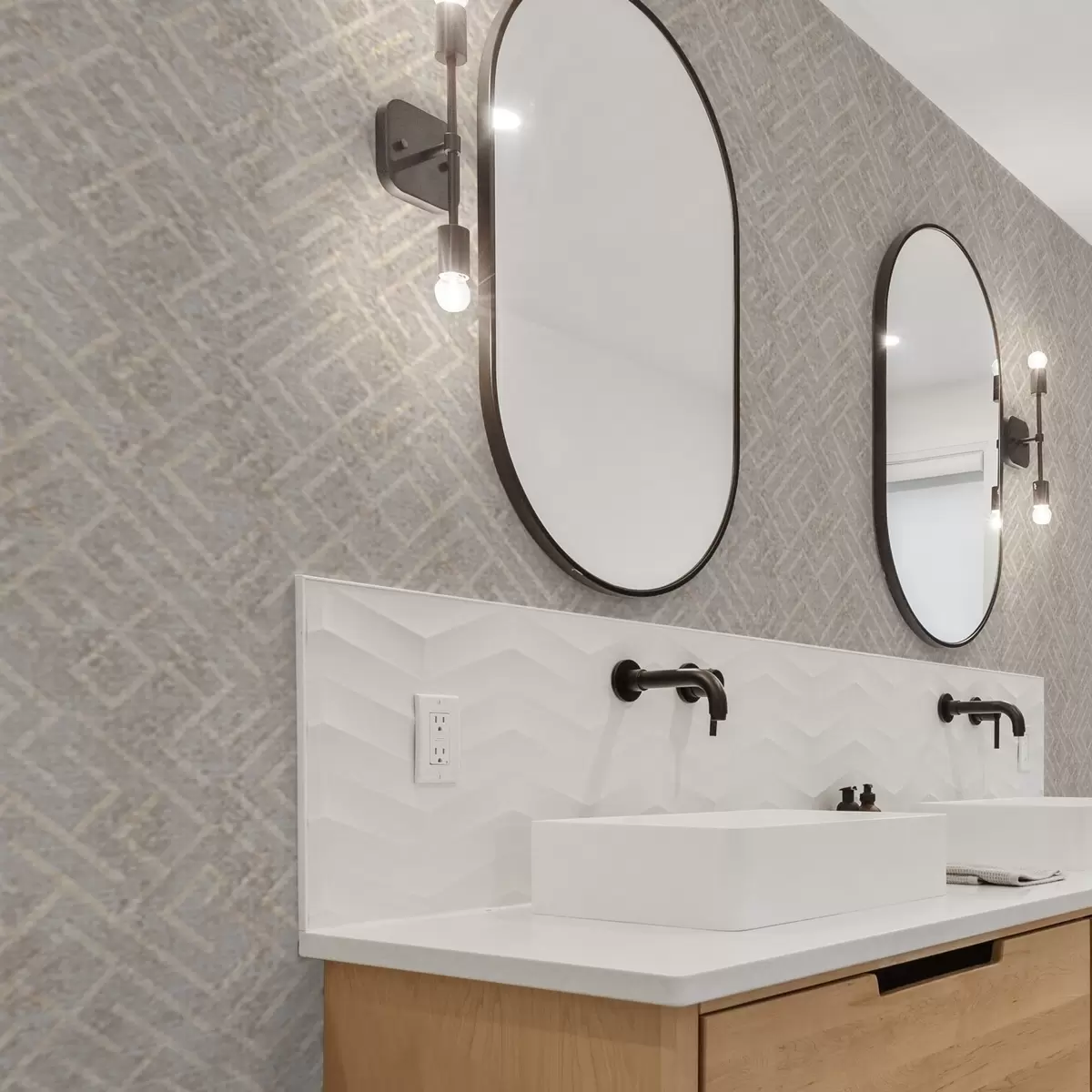 Tapetes Retro raksts uz pelēka un bēša fona a00142