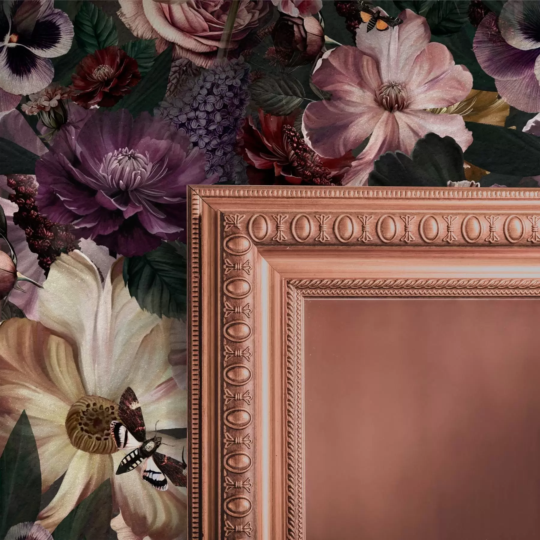 Fototapetes Mākslas ziedu apdruka tumšās krāsās a00147