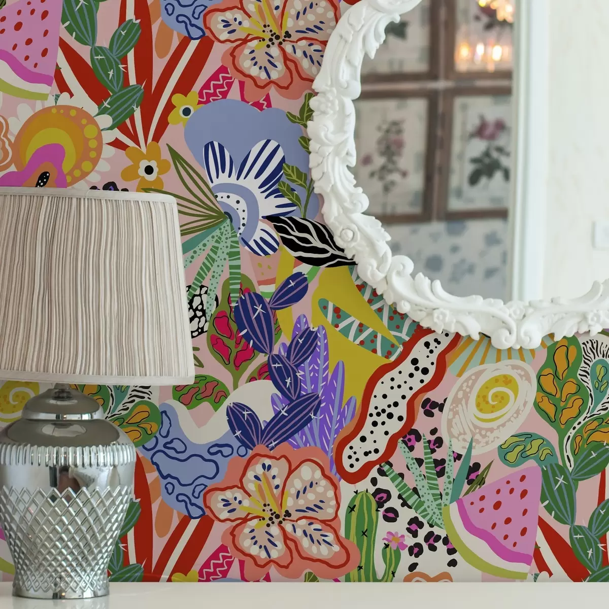 Tapetes Abstrakta ziedu apdruka popārta stilā a00167