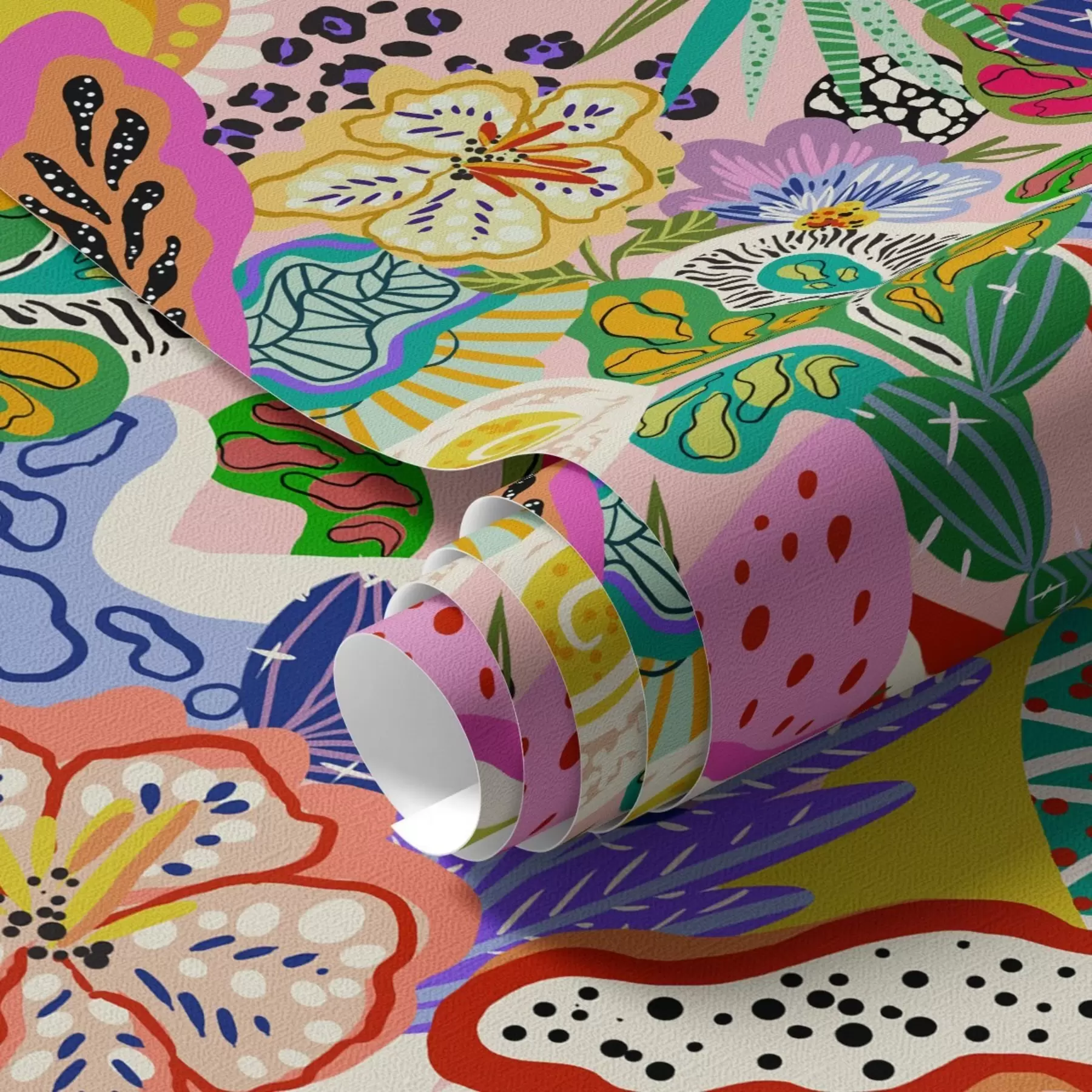 Fototapetes Abstrakta ziedu apdruka popārta stilā a00167