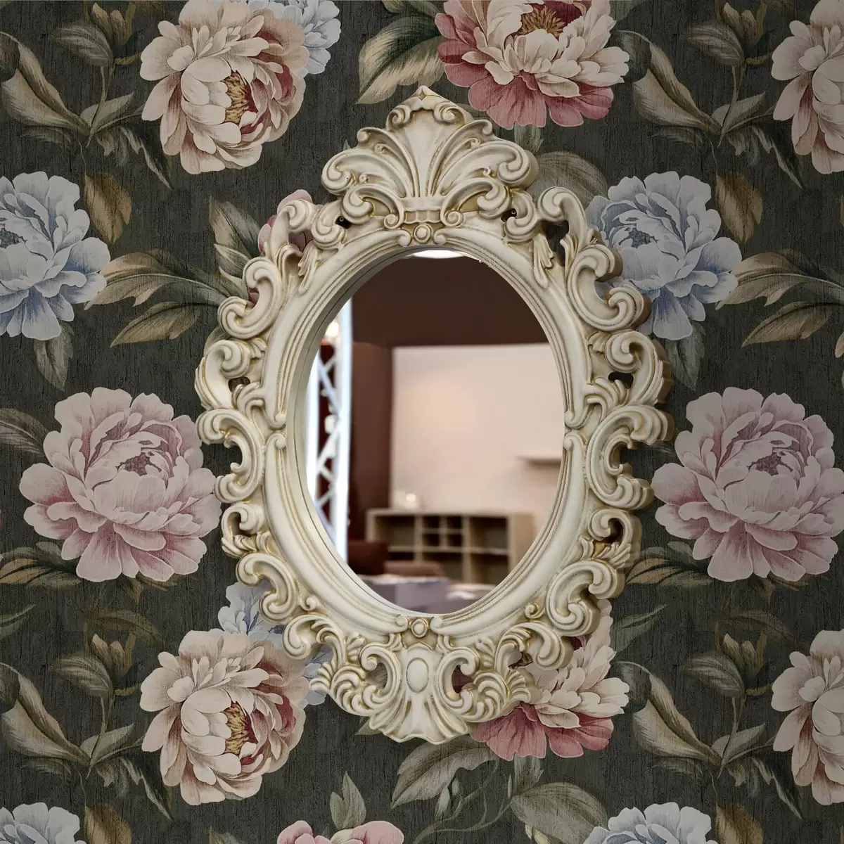 Tapetes Peonijas uz tumši zaļa fona a00106