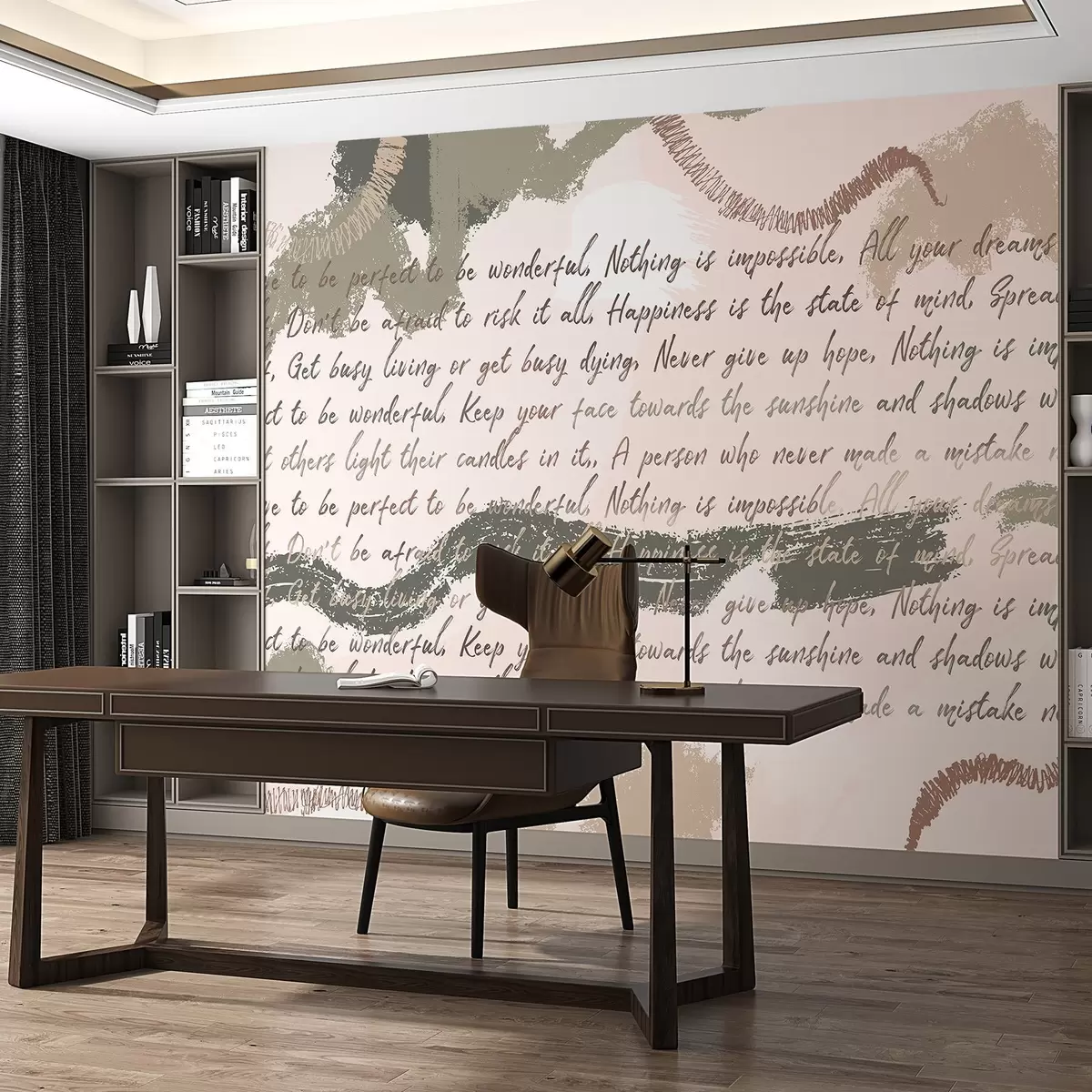 Fototapetes Dizains ar iedvesmojošiem citātiem, abstrakcija, dabiskas krāsas w03909