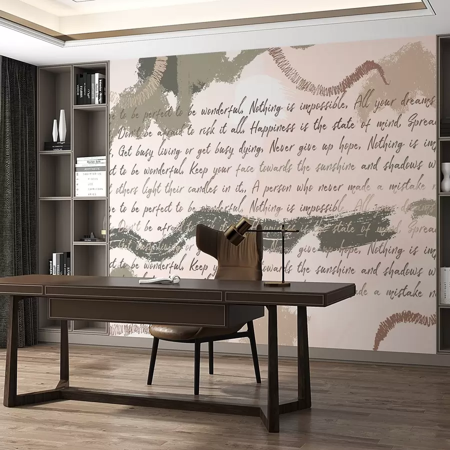 Fototapetes Dizains ar iedvesmojošiem citātiem, abstrakcija, dabiskas krāsas w03909