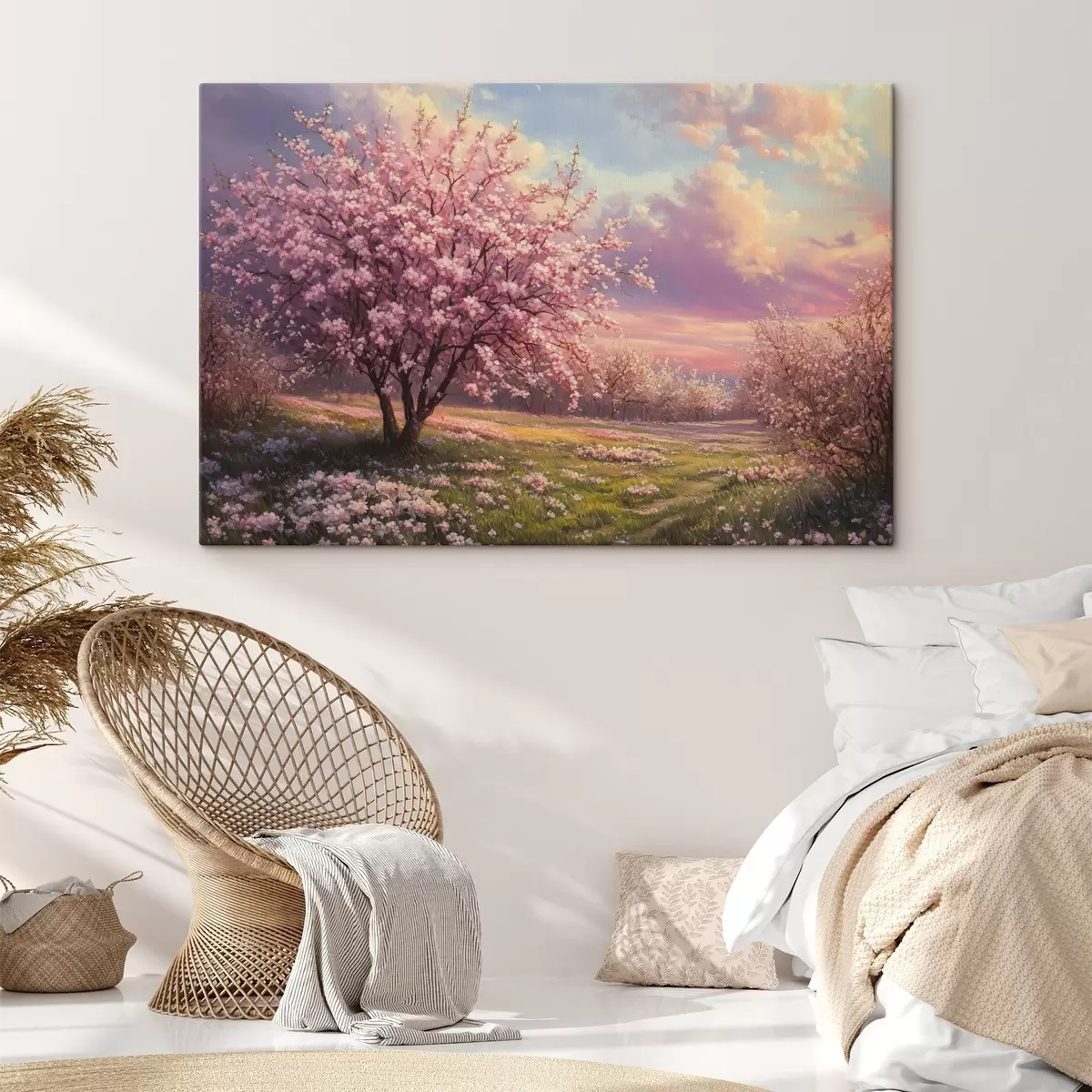 Glezna Ziedoši rozā koki s44324