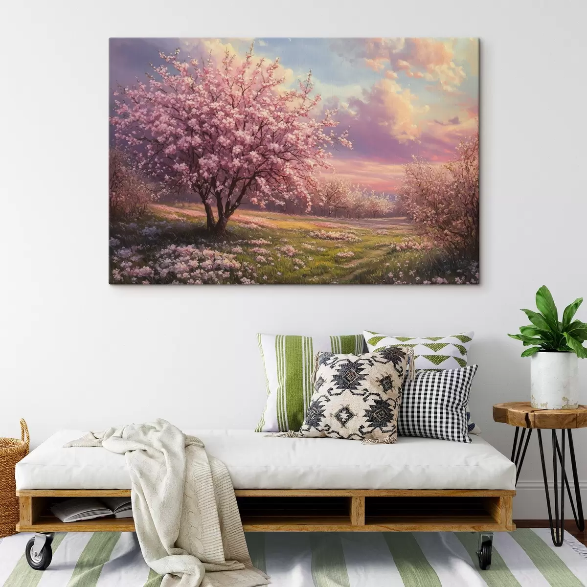 Glezna Ziedoši rozā koki s44324