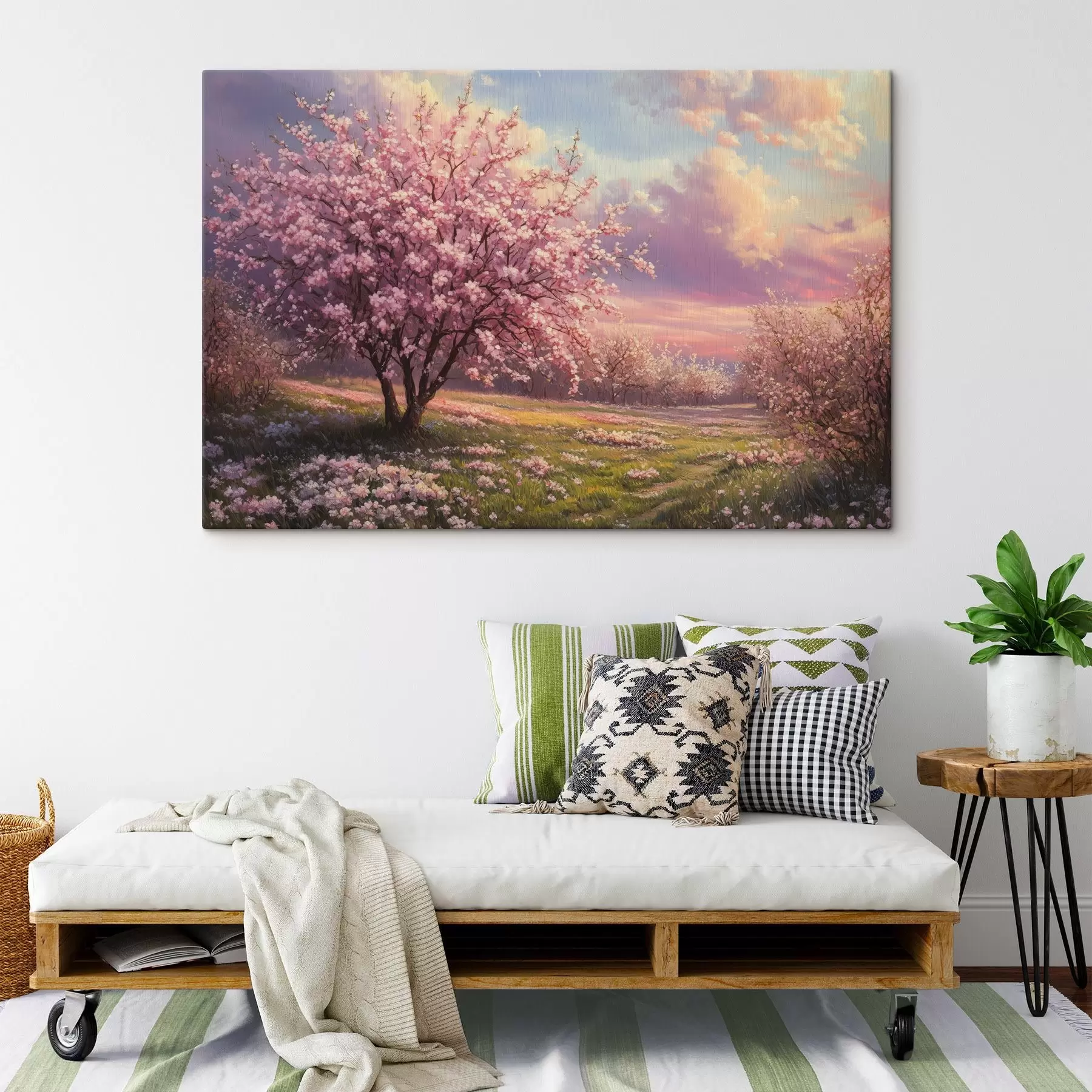 Glezna Ziedoši rozā koki s44324