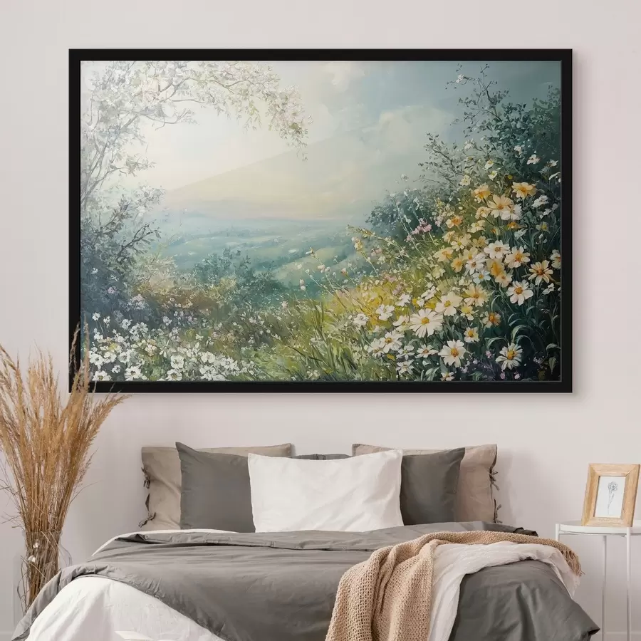 Fototapetes Ziedoši lauki kalnos f44325