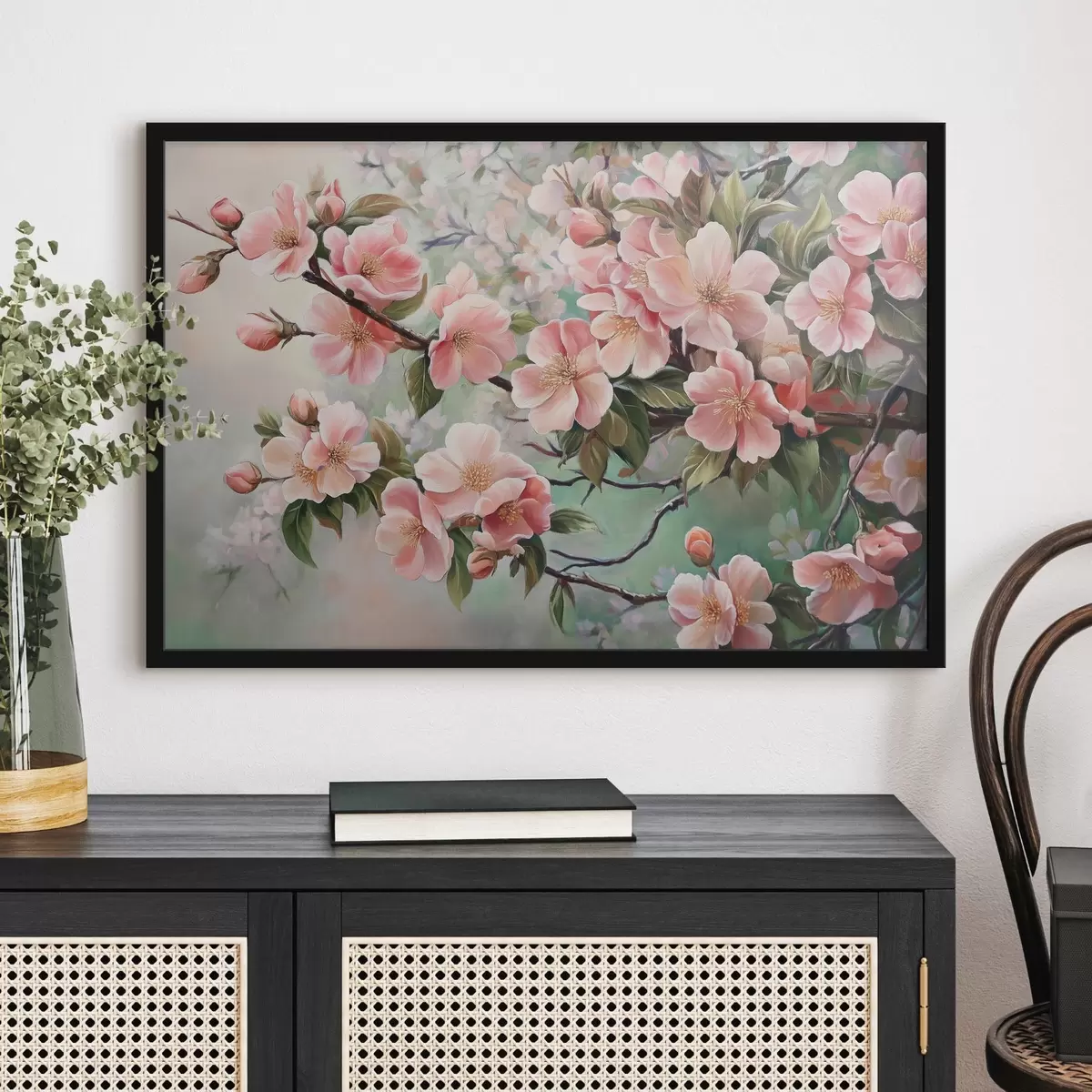 Plakāts Ziedoši rozā koku zari f44327