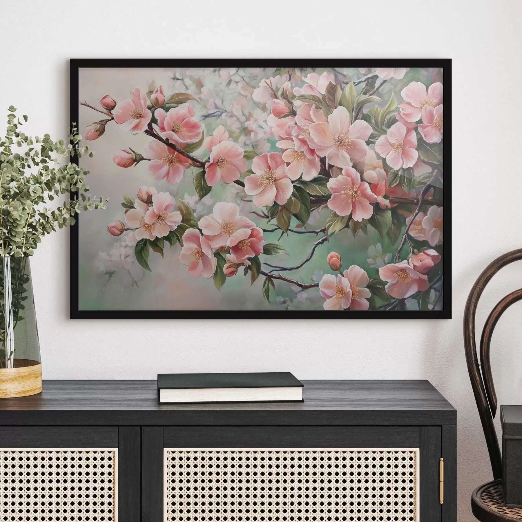 Glezna Ziedoši rozā koku zari f44327