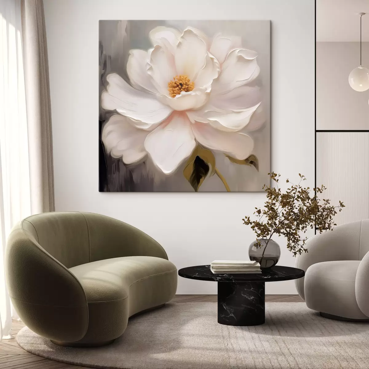 Glezna Liels mīksts ziedošs zieds s44369