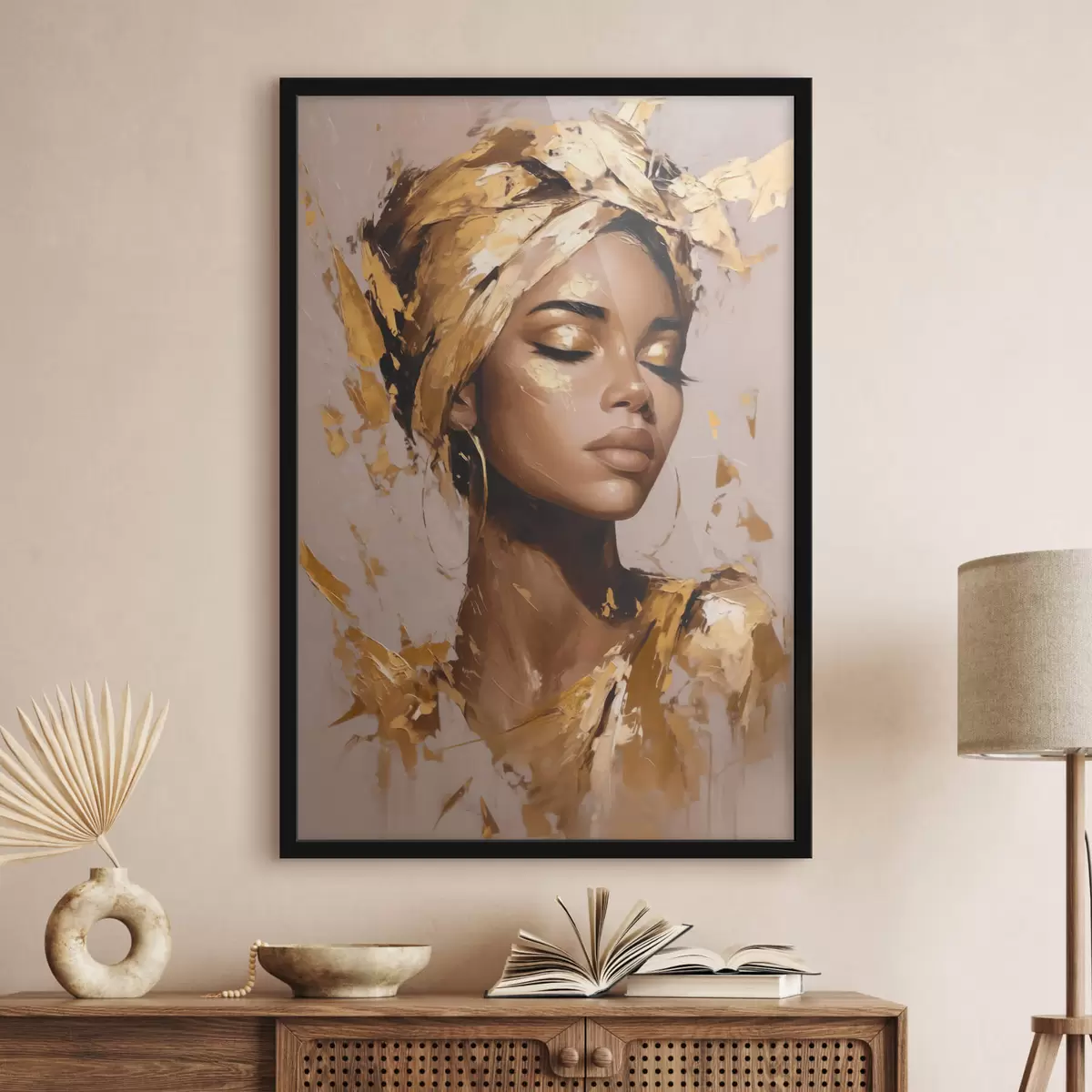 Plakāts Skaista, eleganta sieviete ar galvassegu f44368