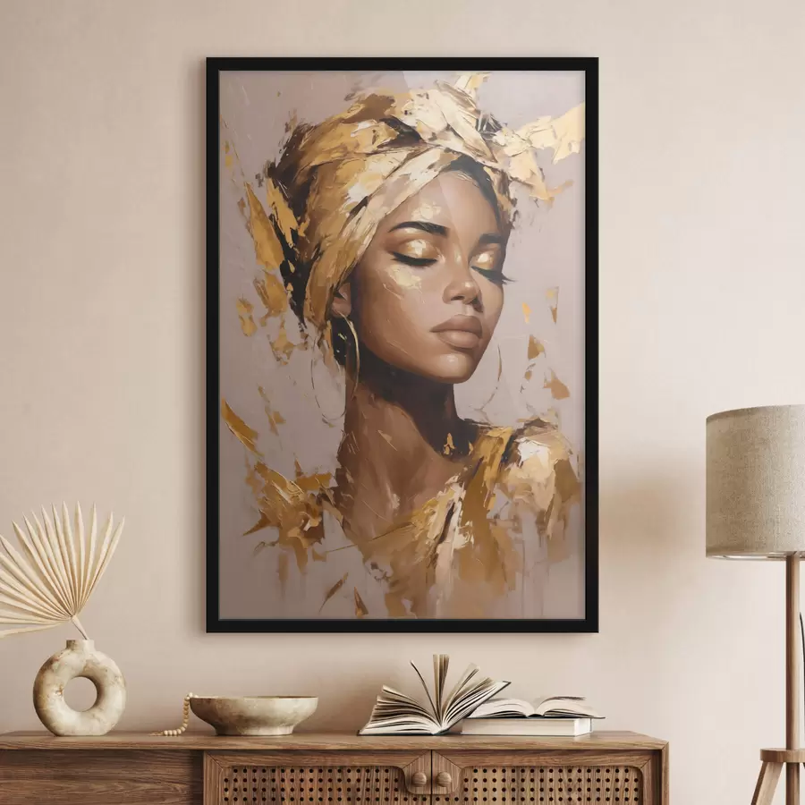 Fototapetes Skaista, eleganta sieviete ar galvassegu f44368