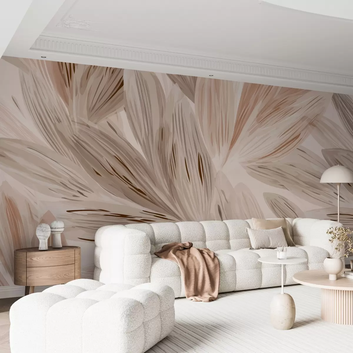 Fototapetes Smilškrāsas augi, viegla akvareļa stila abstrakcija w09127