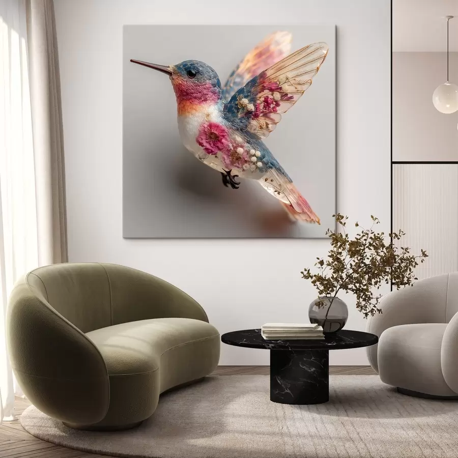 Glezna Kristāla vieglums ar ziedu sirds s44353