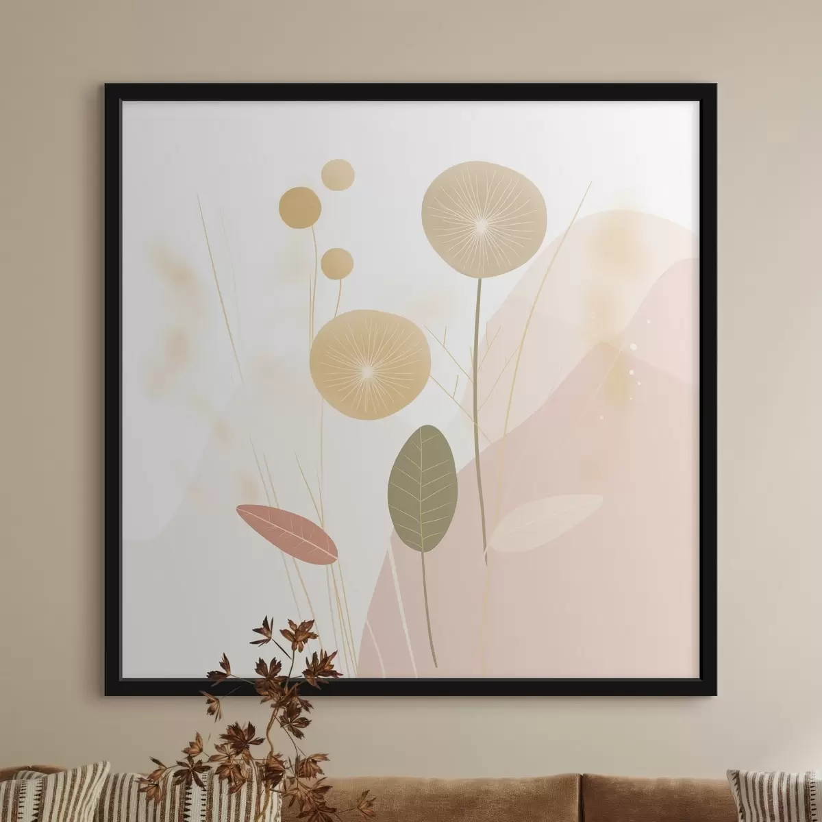 Plakāts Abstraktie ziedi pasteļtoņos f44344